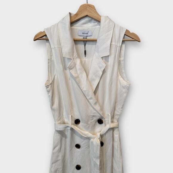 Reiss Mariah Linen Blend Belted Button Midi Dress Size US/6 - Picture 7 of 11